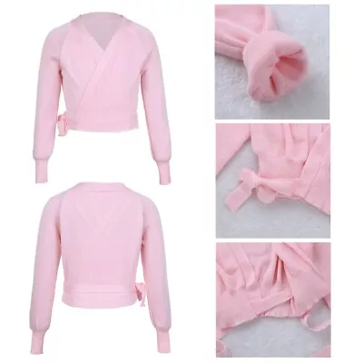 UK Girls Long Sleeves Ballet Dance Cardigan Skating Knitwear Gymnastics Sweater • £14.56