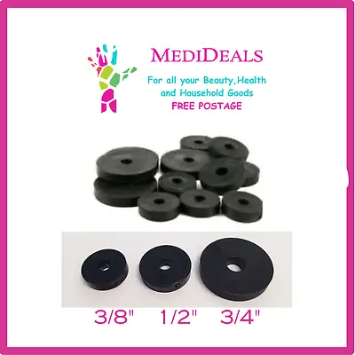 Rubber  Flat O Ring Replacement Tap Washers  - 3/8  1/2  3/4  BSP Washers • £1.99