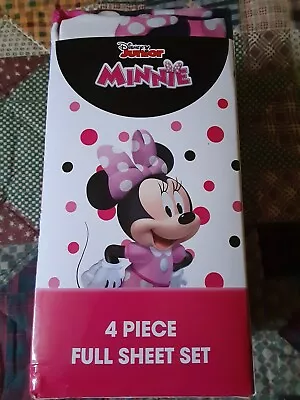 Disney Junior Minnie Mouse 4 Piece Full Sheet Set Bedding New • $19.99