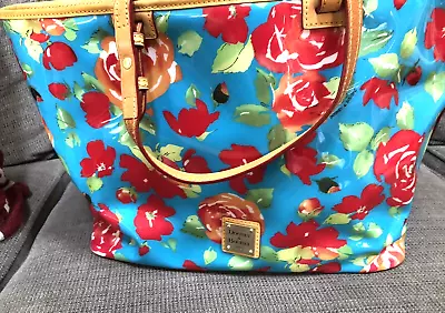 NWT  DOONEY & BOURKE Aqua Floral Leisure Shopper Tote Purse Bag $198 • $135