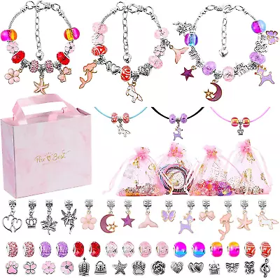 Girls Charm Bracelet Making Set DIY Bracelet Making Kits For Kids Arts And Cra • £15.22