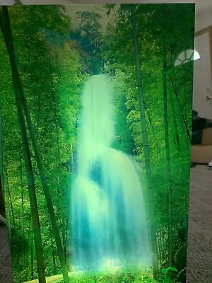 17.5”x12” Mirrored Framed Moving Picture Of Waterfall With Sounds NO MOTION READ • $39.99