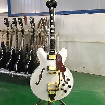 Factory ES335 White Semi Hollow Body Electric Guitar Mahogany Neck Maple Body • $179.10