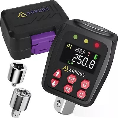 1/2 Inch Digital Torque Wrench Tester 3.76-250.8 Ft-lb/5.1-340 Nm Meter Adapter • $45.89