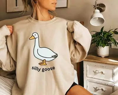 Silly Goose Sweatshirt Funny Goose Crewneck Sweatshirt Funny Sweatshirt • $28.49