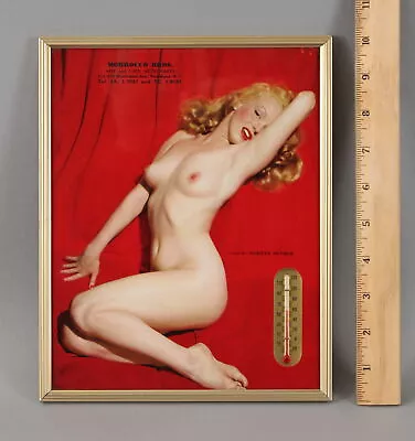 RARE Antique MARILYN MONROE Golden Dreams Pin-Up 1957 Calendar Thermometer • $280