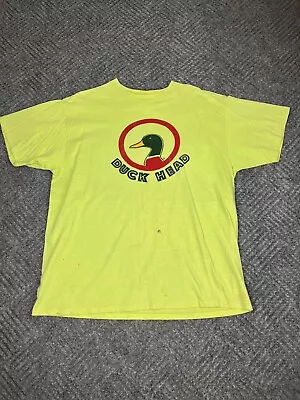 Vintag Duck Head Graphic T Shirt Mens XL Yellow Short Sleeve Adult • $31