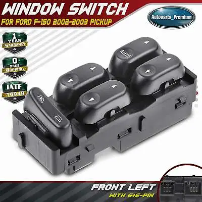 Power Window Switch For Ford F-150 2002 2003 Crew Cab Pickup Front Left Driver • $19.99