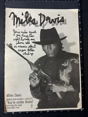 MILES DAVIS - YOU'RE UNDER ARREST 15X11  1985 Press Advert Poster L279 • £12.99