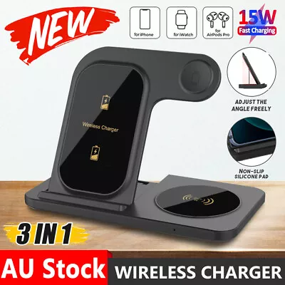 Wireless Charger Dock Station Pad Fast Charging For Apple Watch IPHONE Airpods • $26.45