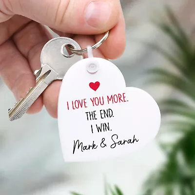 I Love You Anniversary Gifts For Her Girlfriend Him Boyfriend Men Heart Keyring • £6.99