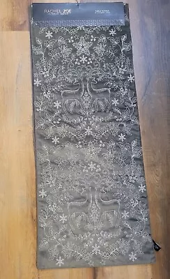 Rachel Zoe Reindeer Velvet Like Table Runner 14”x72” Wintry Winter Deer New! • $35