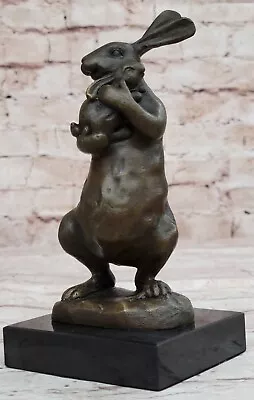 Lost Wax Method Vienna Rabbit Hare Hot Cast Real 100% Bronze Sculpture Statue • $149