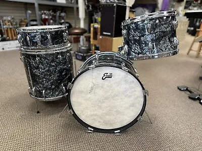 1960's Slingerland 4-Piece Drum Set 221613 T's  14 S- Black Diamond Pearl • $1699.99