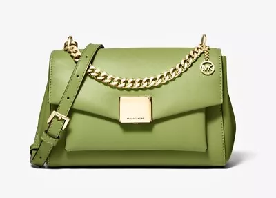 🌞michael Kors Lita Medium Light Sage  Leather Gold Chain Crossbody Bag🌺nwt! • $159.75