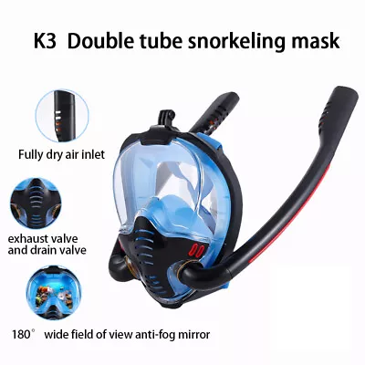 Full Face Snorkel Mask Swimming Breath Dry Diving Goggle Scuba Glass Anti-Fog AU • $30.99