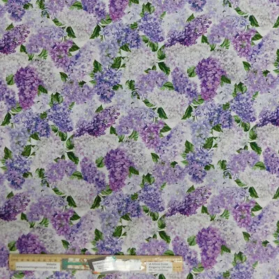 Quilting Patchwork Sewing Fabric Lilac Garden Allover 50x55cm FQ • $9