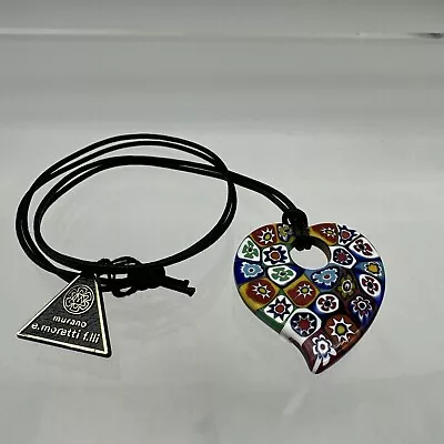 Authentic Murano Glass Heart Necklace - - New  MQ 45 - 19 • $22.99