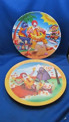 Set Of 2 Vintage Mc Donalds Collectors Plastic Plates 1977 And 1998 Fall& Summer • $20