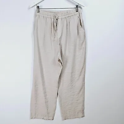 Zara - NEW - Flowing Cropped Trousers - Beige - 2XL • £15