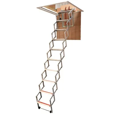 £179.99 • Buy Concertina Loft Ladder - Folding Telescopic Aluminium Space Saving - Up To 12ft