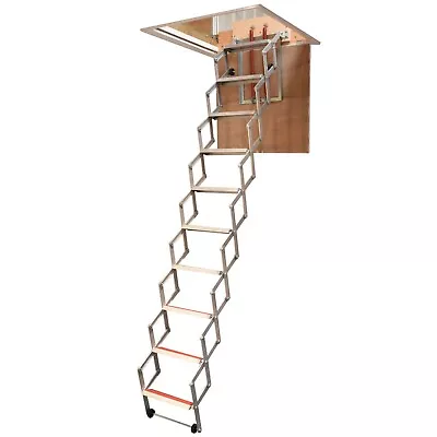 £179.99 • Buy Concertina Loft Ladder - Folding Telescopic Aluminium Space Saving - Up To 12ft