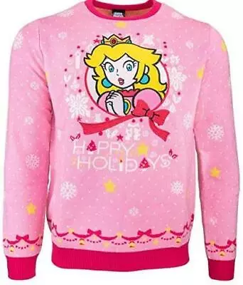 $35.24 • Buy Christmas Jumper Nintendo Princess Peach UK S US XS New Official Numskull