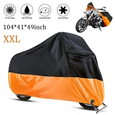 XXL Motorcycle Cover Waterproof Large Bike Outdoor Rain Dust Protector UV Proof • $15.70