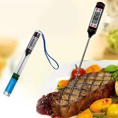 £3.49 • Buy Meat Thermometer Digital Food Probe Cooking Meat BBQ Kitchen Temperature Turkey