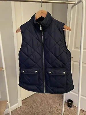 J.CREW Excursion Vest Dark Navy Blue Quilted Down Puffer Womens Xs • $20