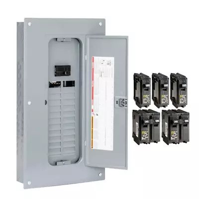 Homeline 100 Amp 24-Space 48-Circuit Indoor Main Breaker Plug-On Neutral Load Ce • $149.80