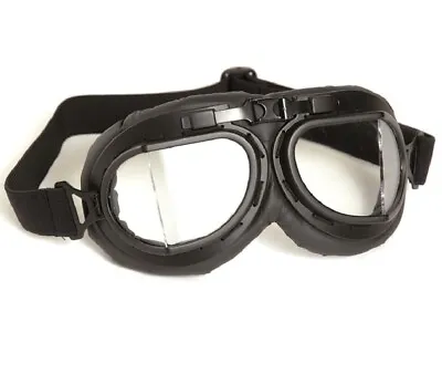 British RAF Style Black Aviator Goggles-Airsoft-Paintball-Steampunk-Motorcycle • $27.95