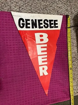 VINTAGE Genesee Beer DOUBLE SIDED Pennant BANNER Flag ROCHESTER NEW YORK NY • $9.69