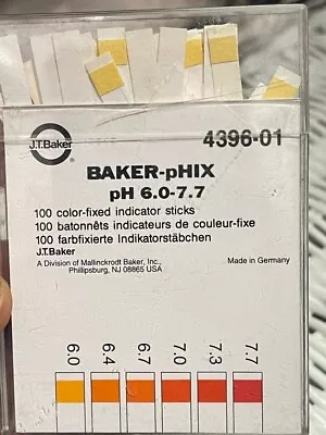 75 Strips J.t. Baker Baker-phix Ph Paper Test Strip 4396-01 Ph 6.0-7.7 439601(4c • $24.99