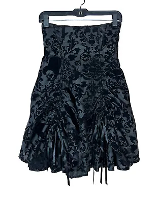 Spin Doctor Corset Pick Up Skirt Size S Busseled Velvet Lace Black Steampunk • $35.99