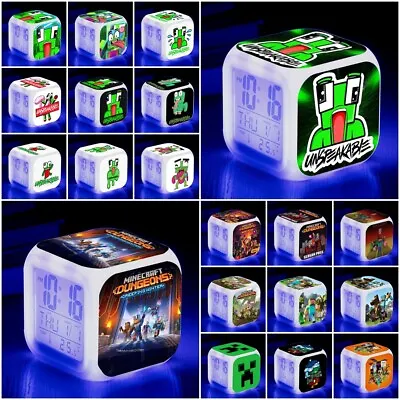 Unspeakable M1necraft Alarm Clock LED Flash Digital Watch Night Light Lamp Gift • $14.09