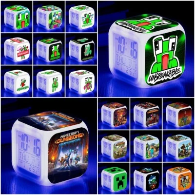 $14.59 • Buy Unspeakable Minecraft Alarm Clock LED Flash Digital Watch Night Light Lamp Gift