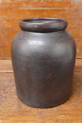 Antique Primitive Brown Salt Glazed Pantry Storage Stoneware Crock Jar Minnesota • $39.95