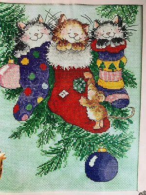 Margaret Sherry Filled With Fun Cats In Stocking Christmas Cross Stitch Chart • £1.99