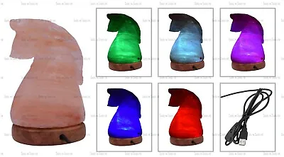 1 X Horse Multi Color Bulb Usb Led Himalayan Salt Table Lamp Natural Ionizer • £10.79