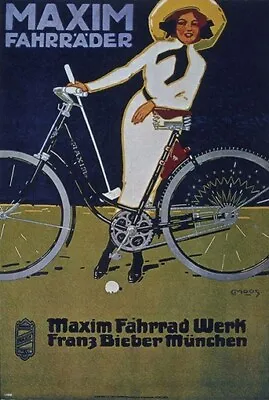 BICYCLE VINTAGE AD POSTER Maxim RARE HOT NEW • $9.98
