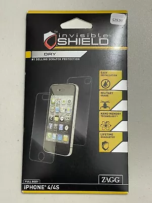 ZAGG Invisible Shield DRY Full Body Protector For IPhone 4/4s Military Grade Pro • $29.99