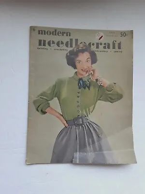 Vintage Modern Needle-craft Fall 1952 Magazine Volume #16 Crochet Knitting  • $12.50