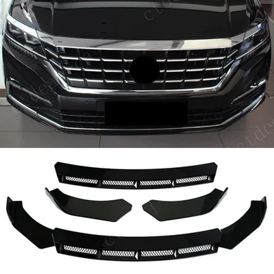 $49.99 • Buy Gloss Black Front Bumper Lip Spoiler Splitter Body Kit For VW Passat Jetta Sedan