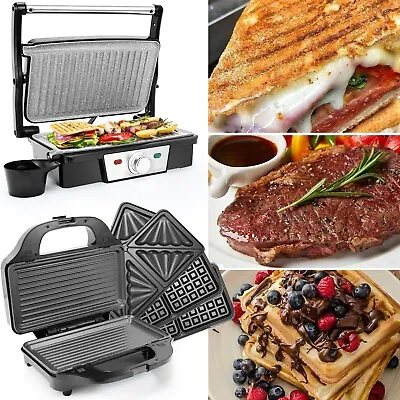 £29.88 • Buy 3-IN-1 Sandwich Toaster Maker Health Panini Press Grill Non-stick 180° Fold-Out