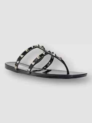 $450 Valentino Garavani Womens Black Jelly Flat Thong Slip-on Sandal EU 38/US 81 • £121.80