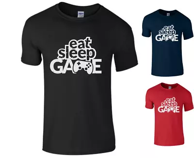 EAT SLEEP GAME T Shirt. Boys Kids Children Adult Gaming Gift Tee Top FREE P&P • £7.99