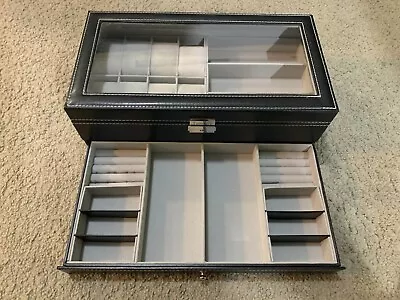 TOMCARE WATCH BOX Jewelry And Sunglasses Storage (Missing Keys) • $17.50