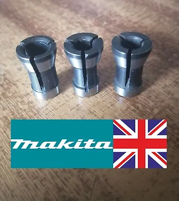 Makita Router Set Of 3 Collets 6mm 1/4  (6.35mm) And 8mm • £29.99
