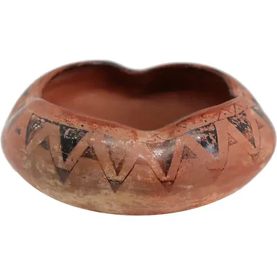 Vintage Native American Maricopa Redware And Black Pottery Shallow Bowl C. 1920 • $82.50